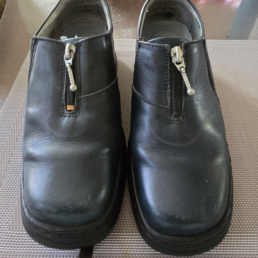 😎Josef Seibel Dark Navy Blue Leather Zip Loafers Like New Condition